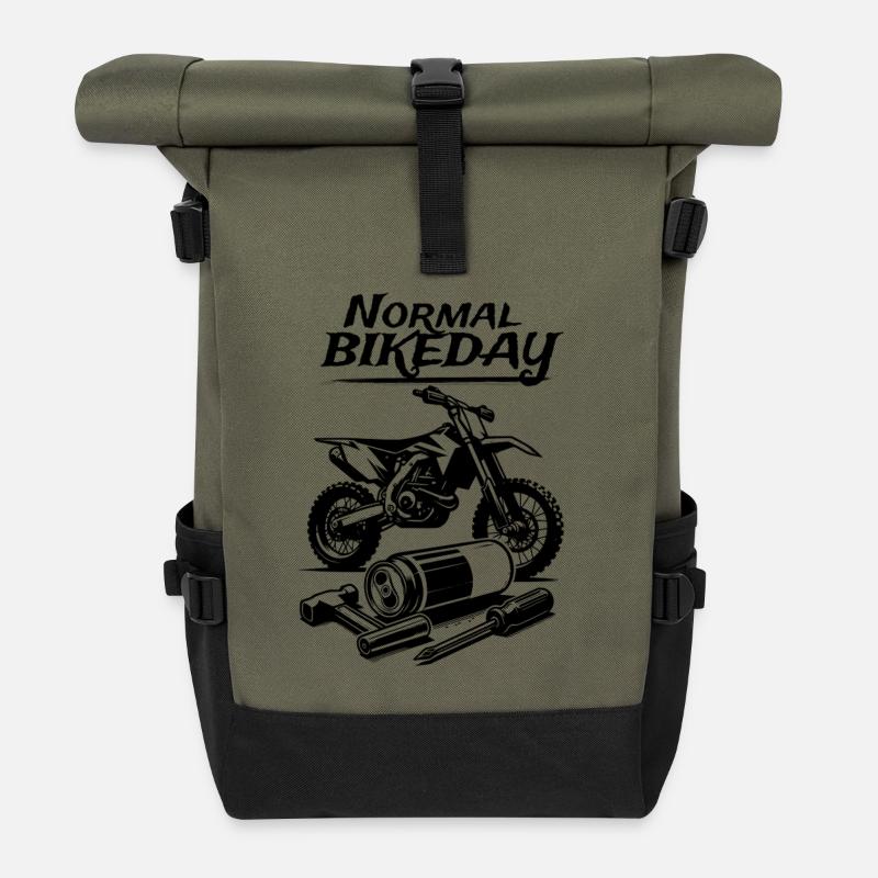 Normal Bikeday - Roll Top Backpack - olive/black