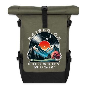 Raised on Country Music - Roll Top Backpack - olive/black - Front