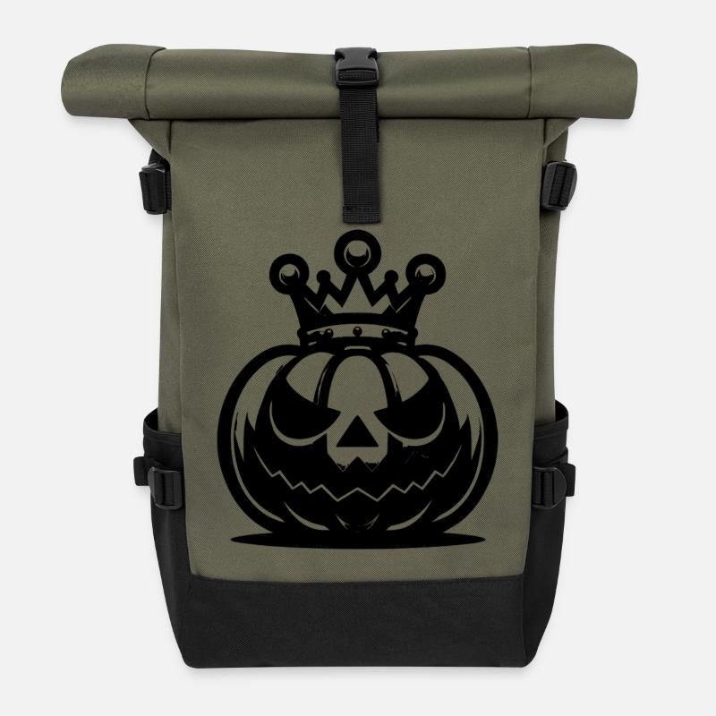 Roi de la citrouille - Sac à dos roll top - olive/noir