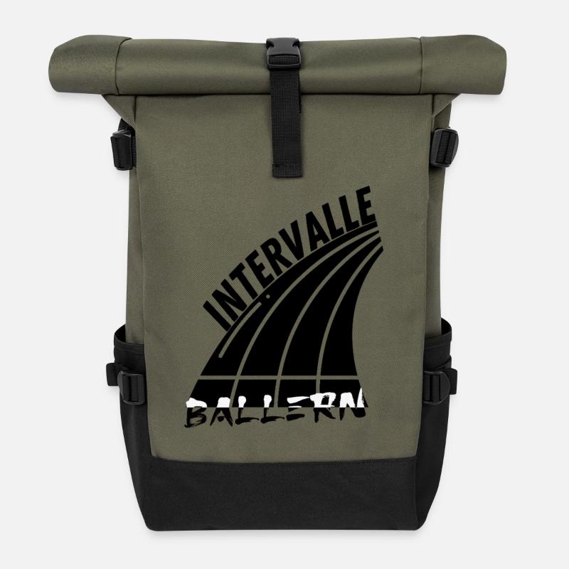 Tempo ohne Grenzen. Intervalle machen Dich schnell - Rolltop Rucksack - Olive/Schwarz
