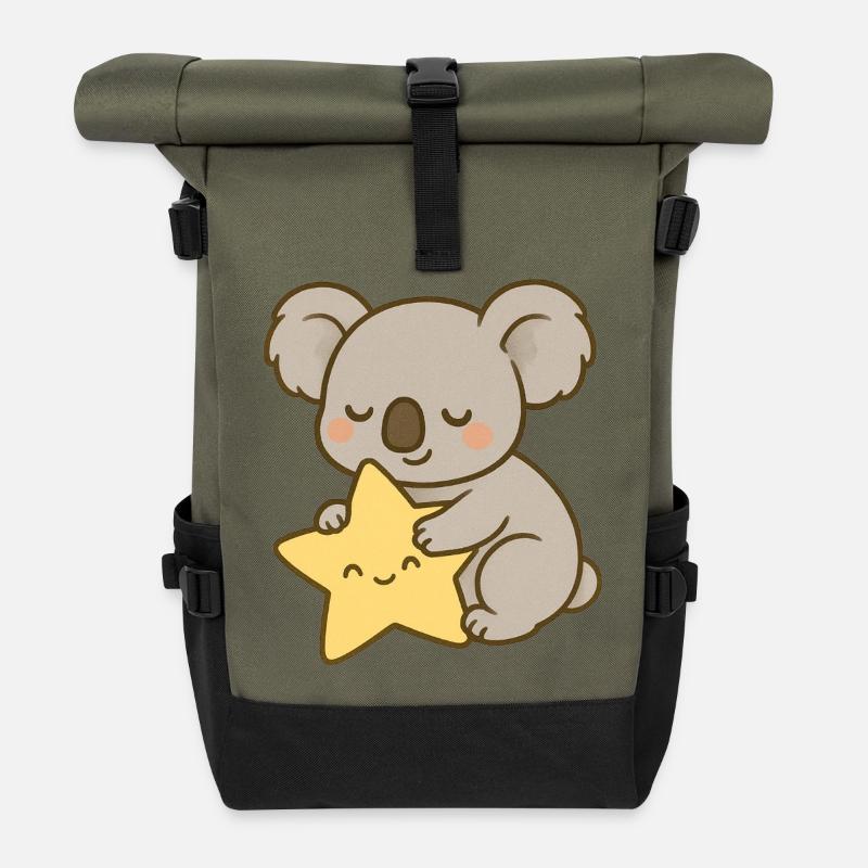 Koala Star Kuscheln - Rolltop Rucksack - Olive/Schwarz