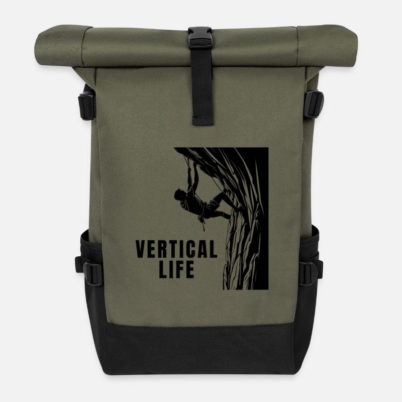 Vertical Life Kletterer Steilwand Design - Rolltop Rucksack - Olive/Schwarz