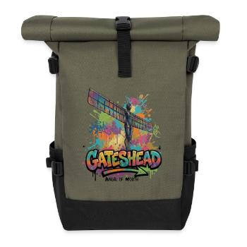 Angel of the North – Wings over the North - Roll Top Backpack - olive/black - Front