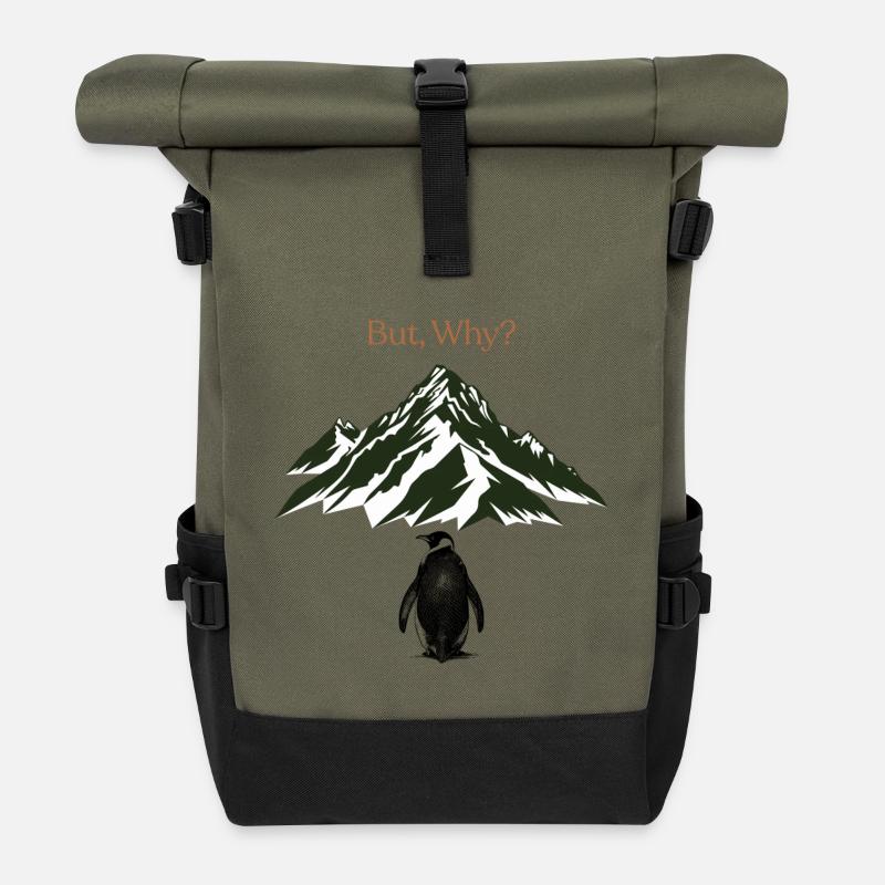 But, Why? Berglandschaft - Rolltop Rucksack - Olive/Schwarz