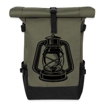 Oil lantern - Roll Top Backpack - olive/black - Front
