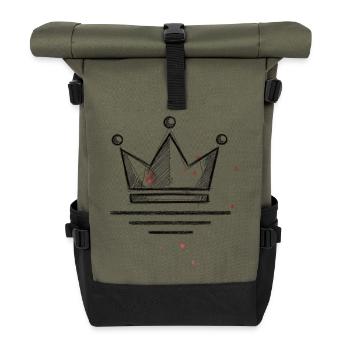 Schwarze Krone Streetart Design Urban Spray - Rolltop Rucksack - Olive/Schwarz - Vorne