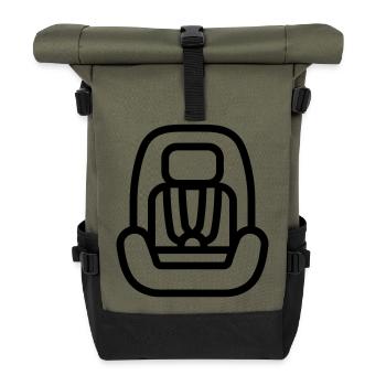 Kindersitz - Rolltop Rucksack - Olive/Schwarz - Vorne