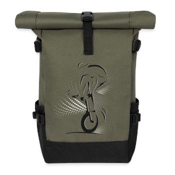 Unicycle | Descendance freestyle en monocycle - Sac à dos roll top - olive/noir - Devant