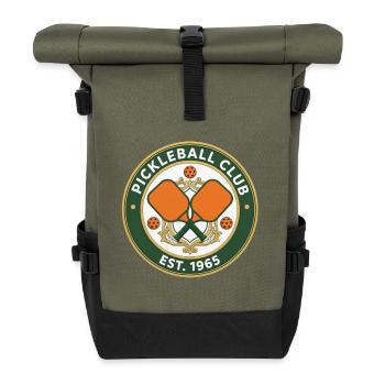 Vintage Pickleball Club - 1965 Edition - Roll Top Backpack - olive/black - Front