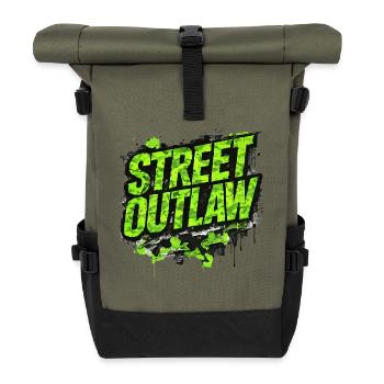 Street Outlaw Camo Tuning Geschenk für Autofans - Rolltop Rucksack - Olive/Schwarz - Vorne