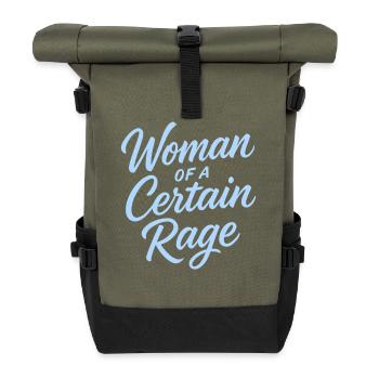 Femme d’une certaine rage disant le design bleu clair - Sac à dos roll top - olive/noir - Devant