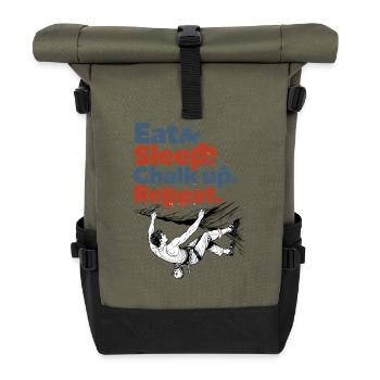 Escalade, bloc, mange, dort, recommence, recommence. - Sac à dos roll top - olive/noir - Devant