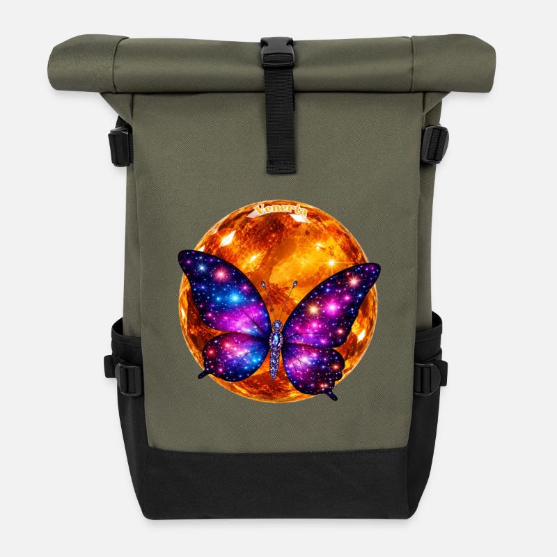 Venerta – Papillon Cosmique du Monde Solaire - Sac à dos roll top - olive/noir