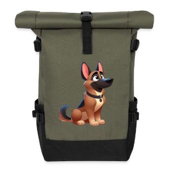 Malinois 13 - Roll Top Backpack - olive/black - Front