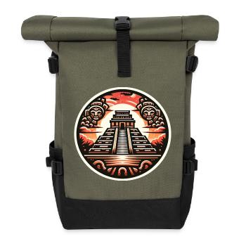 Maya Temple - Rolltop Rucksack - Olive/Schwarz - Vorne
