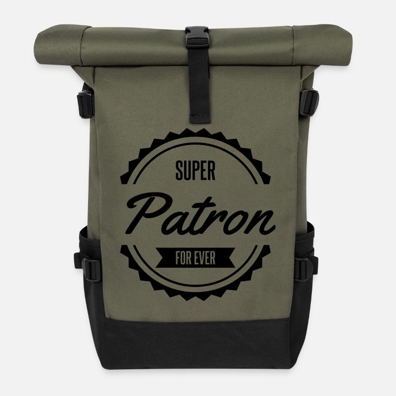 super patron chef - Sac à dos roll top - olive/noir