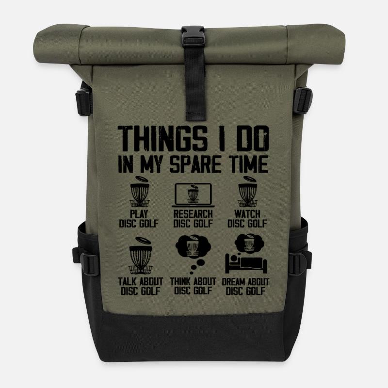 Disc Golf Spieler Disc Golf Disc Golf Spieler - Rolltop Rucksack - Olive/Schwarz