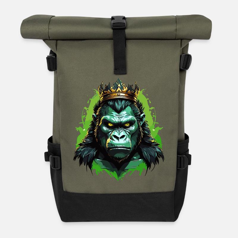 Gorilla - Roll Top Backpack - olive/black