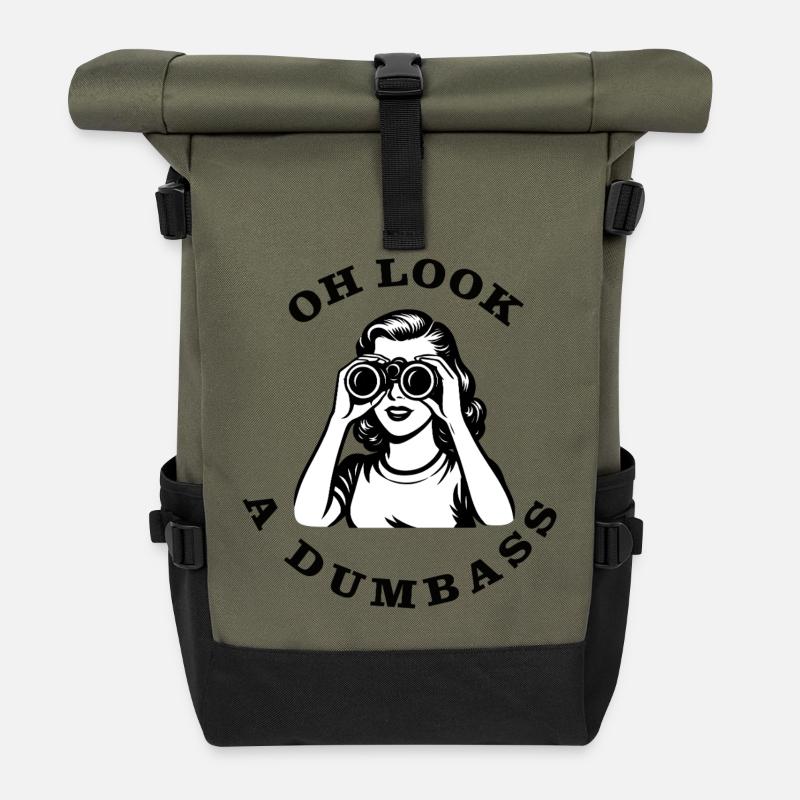 oh regarde, un idiot - Sac à dos roll top - olive/noir