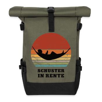 Rente Schuster Rentner Schusterei Ruhestand - Rolltop Rucksack - Olive/Schwarz - Vorne