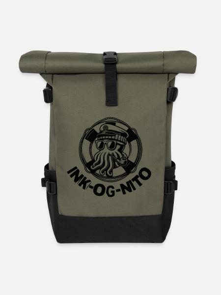 Octopus inkognito Sonnenbrille Design - Rolltop Rucksack - Olive/Schwarz