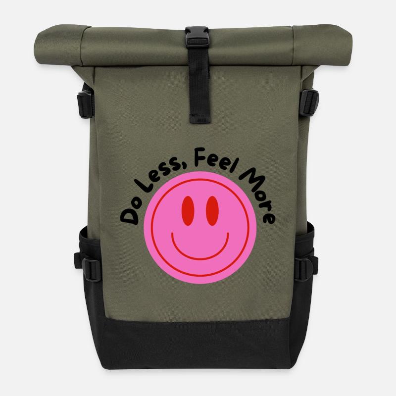 DO LESS-FEEL MORE - Rolltop Rucksack - Olive/Schwarz