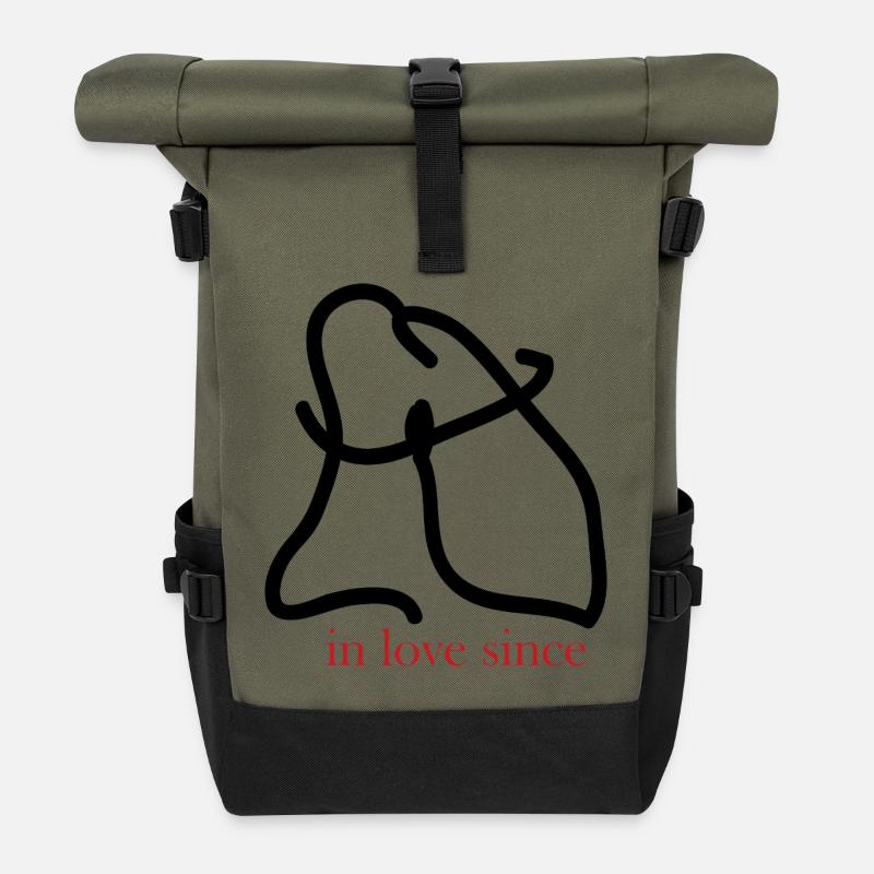 Verliebt - Rolltop Rucksack - Olive/Schwarz