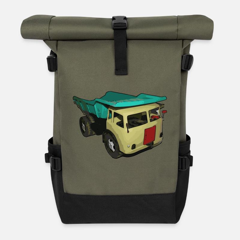 DDR tippers - Roll Top Backpack - olive/black