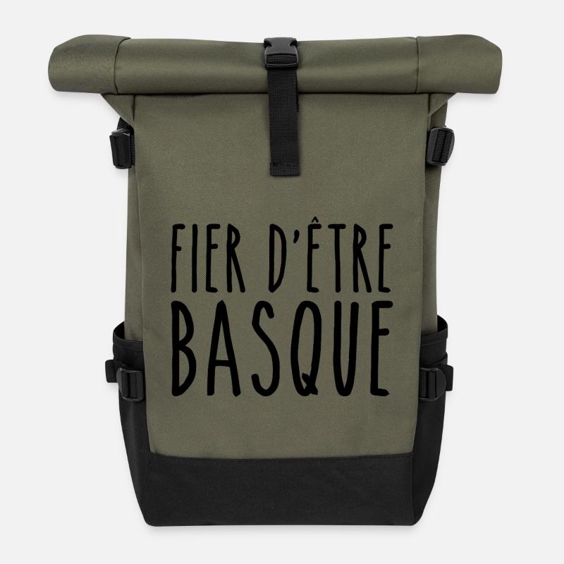 Baskisch, der Stolz des Baskenlandes - Rolltop Rucksack - Olive/Schwarz
