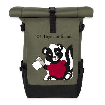 Skunk Pixie 404 Page not found - Roll Top Backpack - olive/black - Front