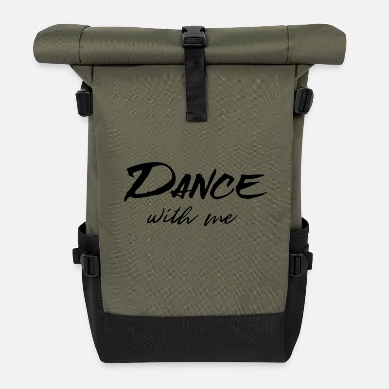 Dance with me - black - Dance Shirt - Rolltop Rucksack - Olive/Schwarz