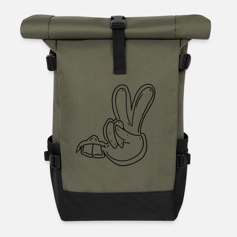 Vunny - Rolltop Rucksack - Olive/Schwarz