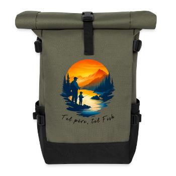 Pêcheur dans l'âme relax dans le style - Sac à dos roll top - olive/noir - Devant