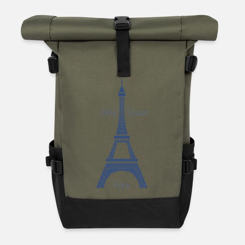 Eiffel Tower - Rolltop Rucksack - Olive/Schwarz