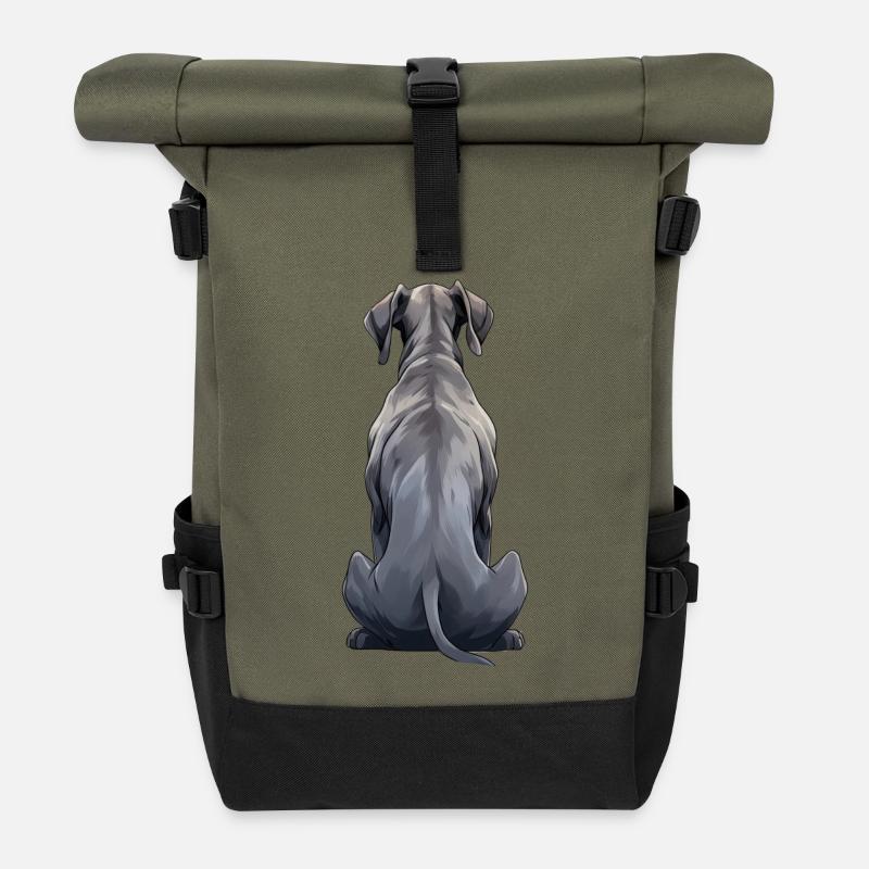 Deutsche Dogge - Rolltop Rucksack - Olive/Schwarz