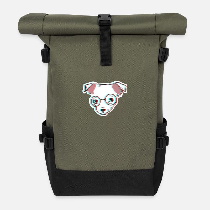 weise Hund - Rolltop Rucksack - Olive/Schwarz