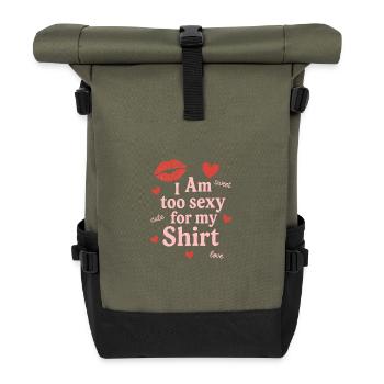 Playful confident emphasis - Roll Top Backpack - olive/black - Front