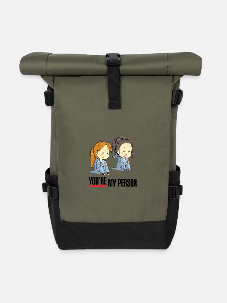 You're My Person - Rolltop Rucksack - Olive/Schwarz
