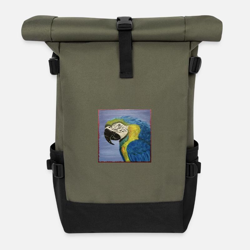 Ara Papagei - Rolltop Rucksack - Olive/Schwarz
