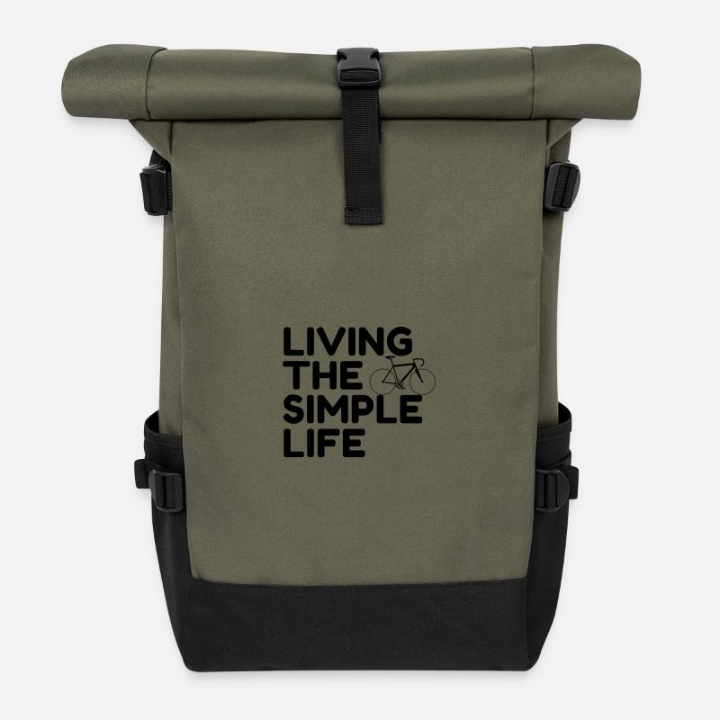 Living the simple life - Roll Top Backpack - olive/black