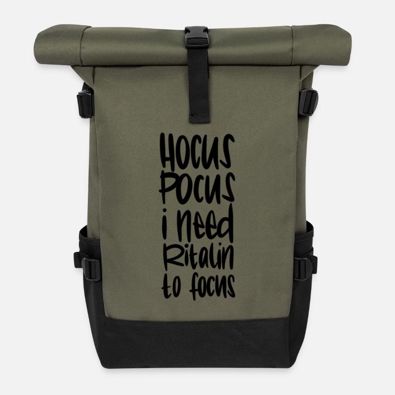 Hocus Pocus Focus - Rolltop Rucksack - Olive/Schwarz