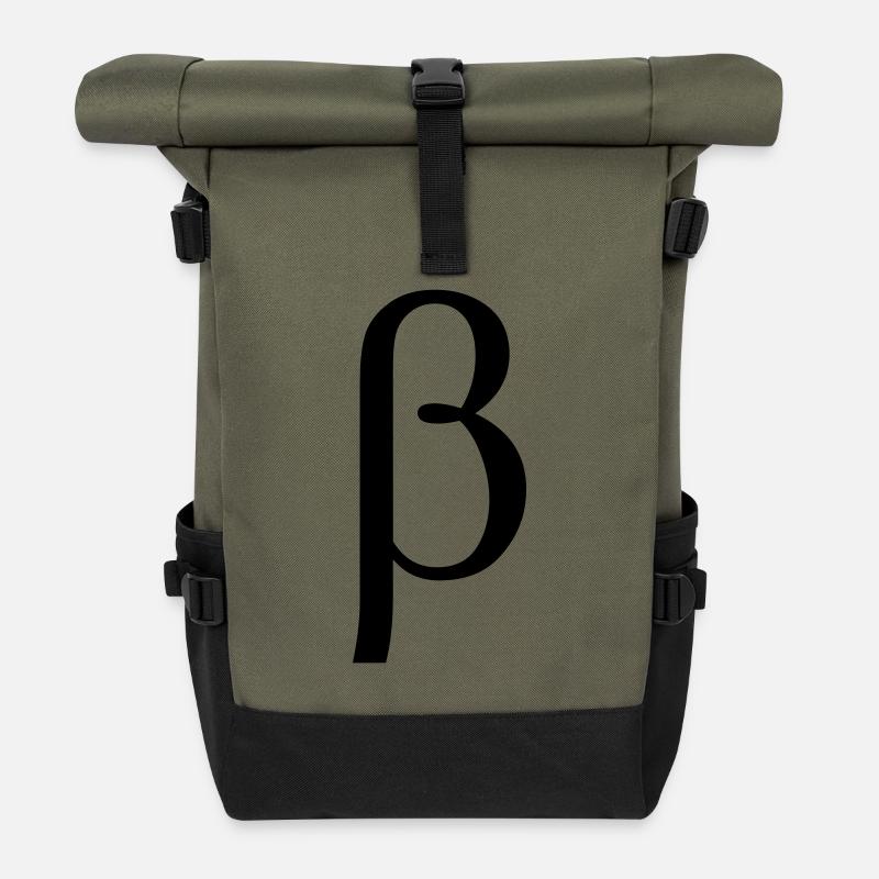 Beta griechischen Buchstaben - Rolltop Rucksack - Olive/Schwarz