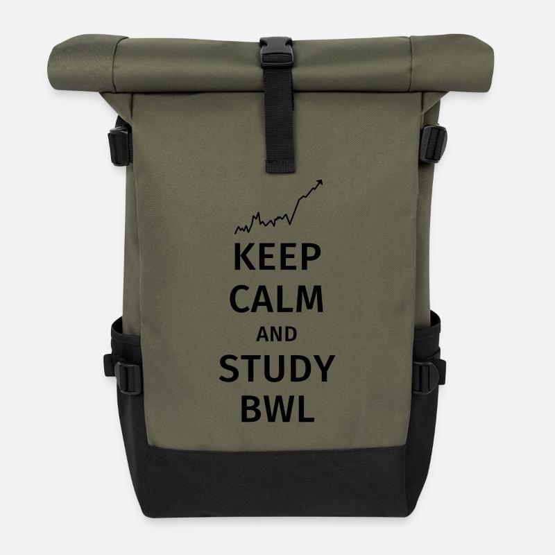 keep calm and study bwl - Rolltop Rucksack - Olive/Schwarz