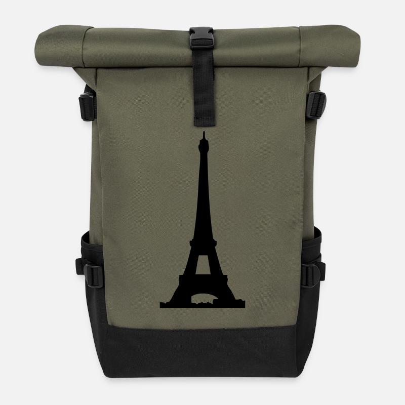 eiffelturm - Rolltop Rucksack - Olive/Schwarz