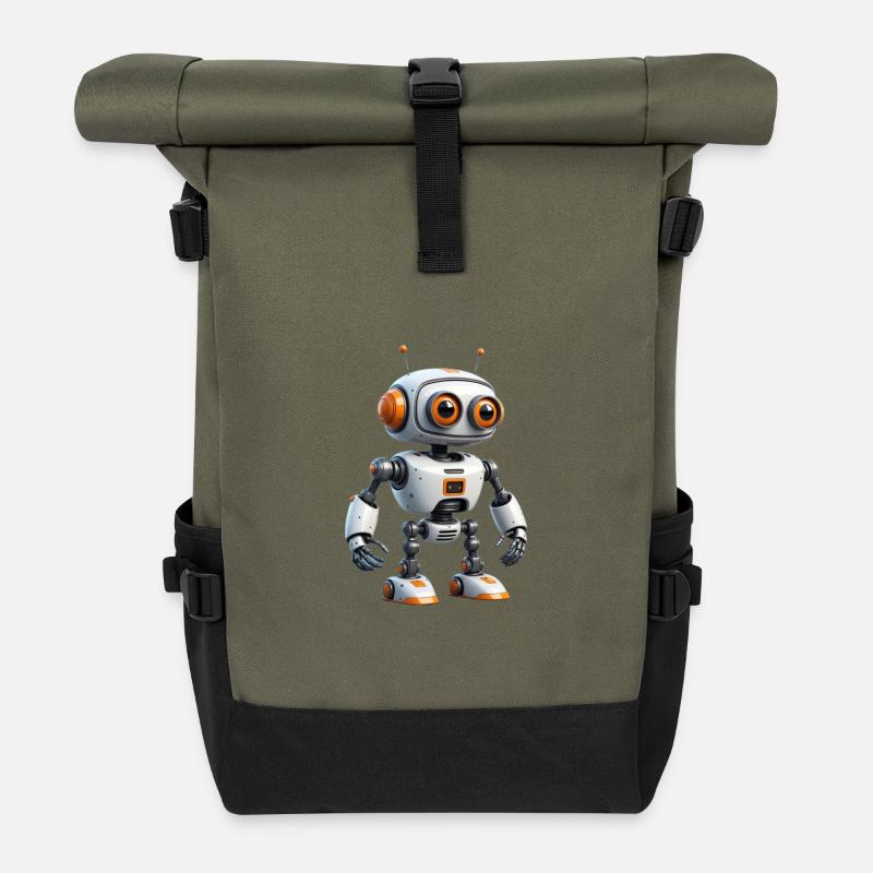 Kleiner Robo-Entdecker - Rolltop Rucksack - Olive/Schwarz