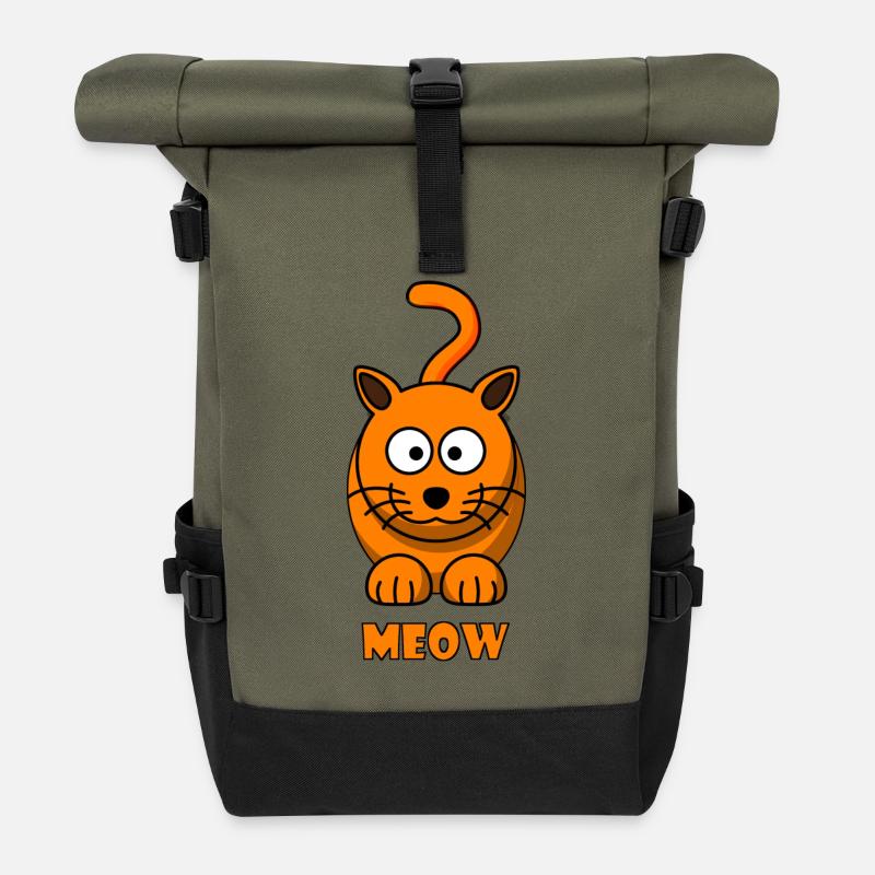 chat - Sac à dos roll top - olive/noir