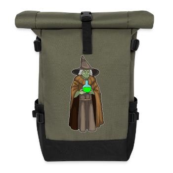 Hexe Halloween Zaubertrank - Rolltop Rucksack - Olive/Schwarz - Vorne