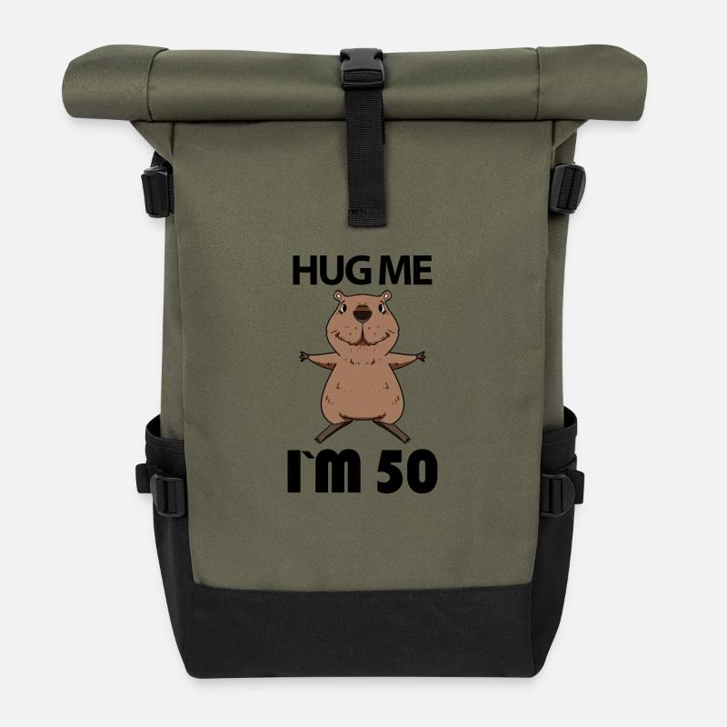 50 ans - 50 ans - Hug - Sac à dos roll top - olive/noir