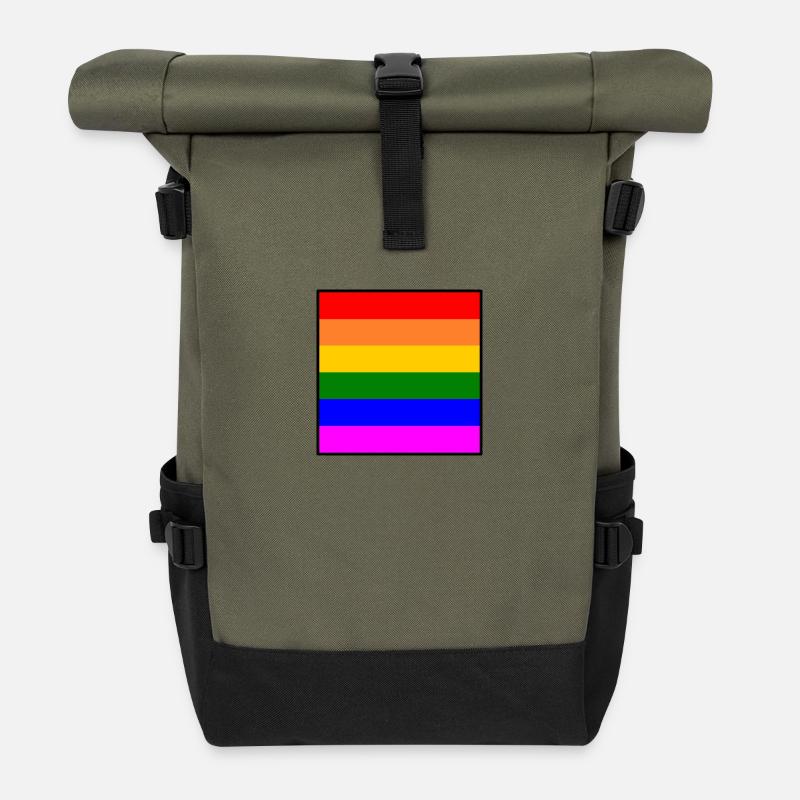 Regenbogen - Rolltop Rucksack - Olive/Schwarz