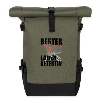 Bester Ladendetektiv - Rolltop Rucksack - Olive/Schwarz - Vorne